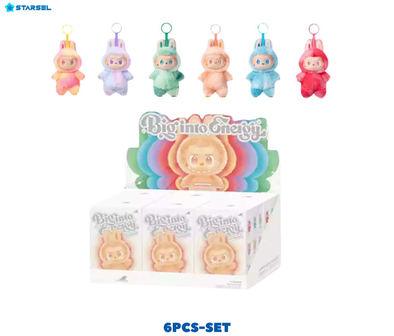 THE MONSTER Big into Energy Series -Vinyl Plush Pendant Blind Box Six in box